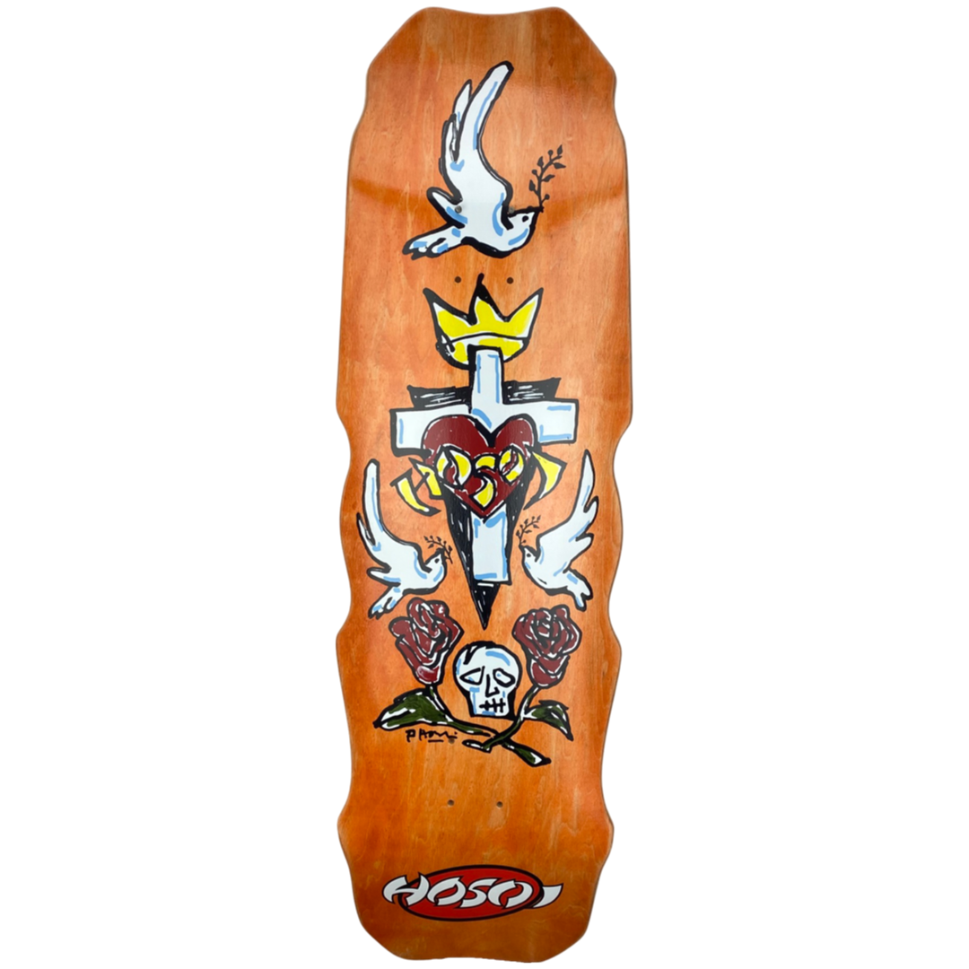 Hosoi Hammerhead Hybrid Deck 9.5" x 32.25" - ORANGE STAIN