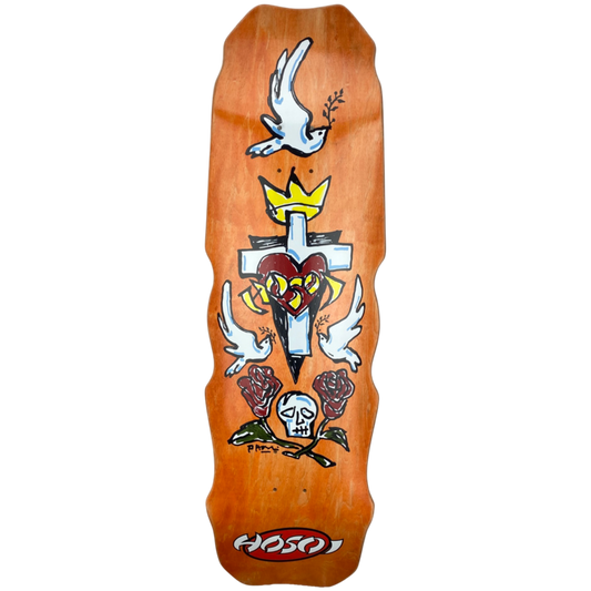 Hosoi Hammerhead Hybrid Deck 9.5" x 32.25" - ORANGE STAIN
