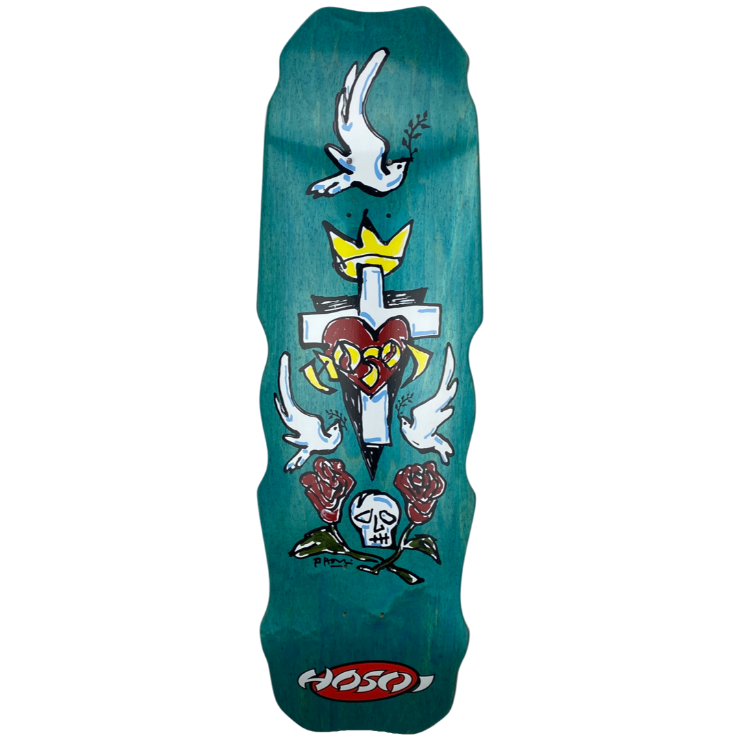 Hosoi Hammerhead Hybrid Deck 9.5" x 32.25" - TURQUOISE STAIN