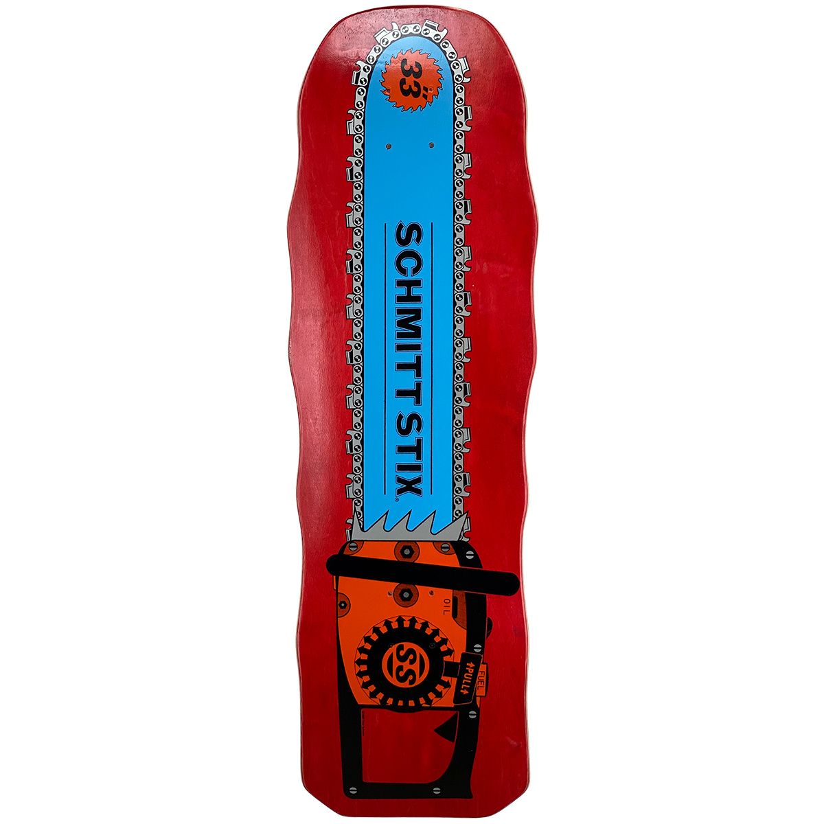 Schmitt Stix Chainsaw Deck- 10"x33" Red Stain