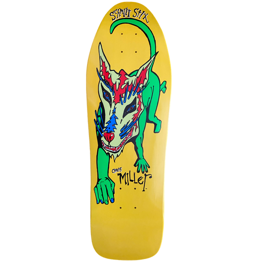 Schmitt Stix Chris Miller Dog Large Re-issue Deck- 10"x31.875"  WB 15.5" Yellow Dip