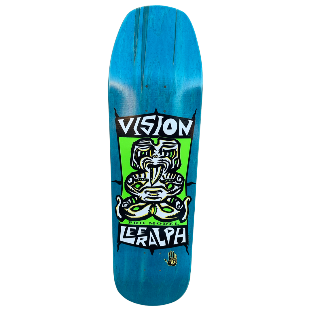 Vision Lee Ralph Tiki Modern Shaped Deck- 8 1/2” x 32 1/2” Blue Stain