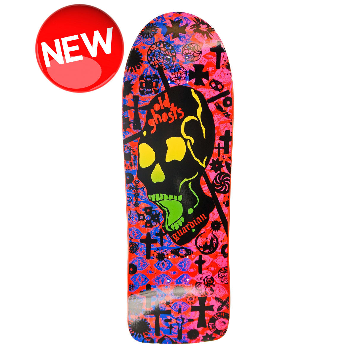 Vision Old Ghost Modern Concave Deck - 10"x30.25" Red Stain/Blue