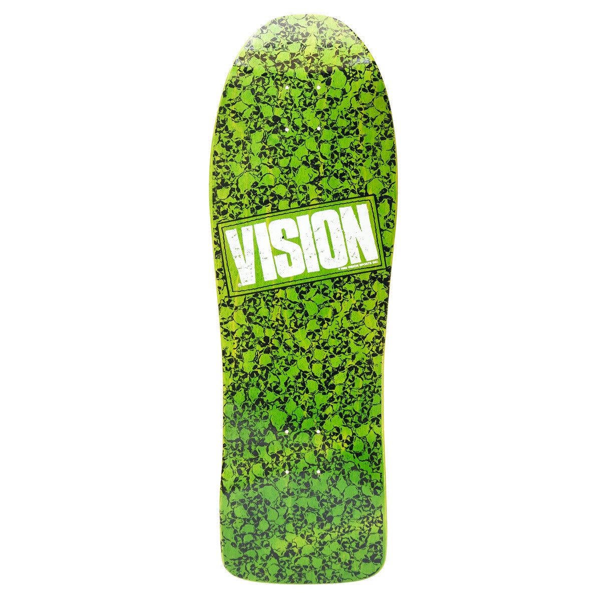 Vision Punk Skull Modern Concave Deck - 10"x30.5" Lime/White