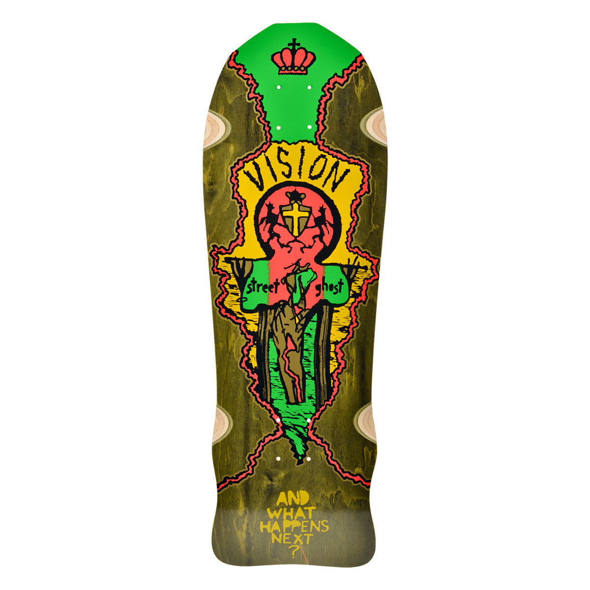 Vision Street Old Ghost Deck- 9.75"x29.75" Army Stain