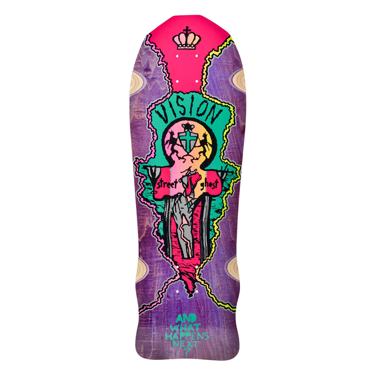 Vision Street Old Ghost Deck- 9.75"x29.75" Purple Stain