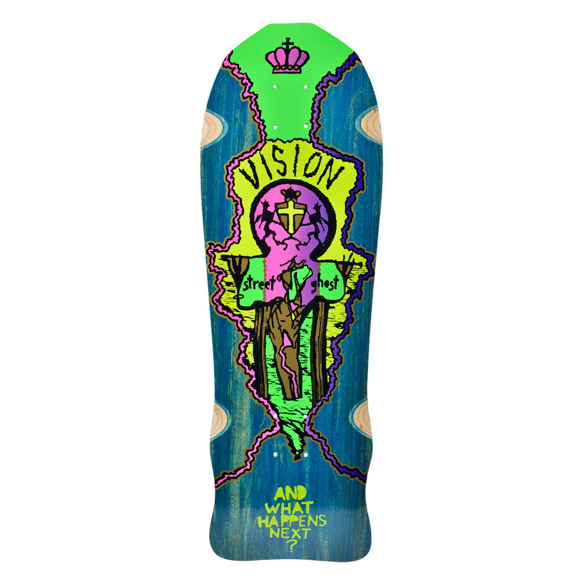 Vision Street Old Ghost Deck- 9.75"x29.75" Blue Stain