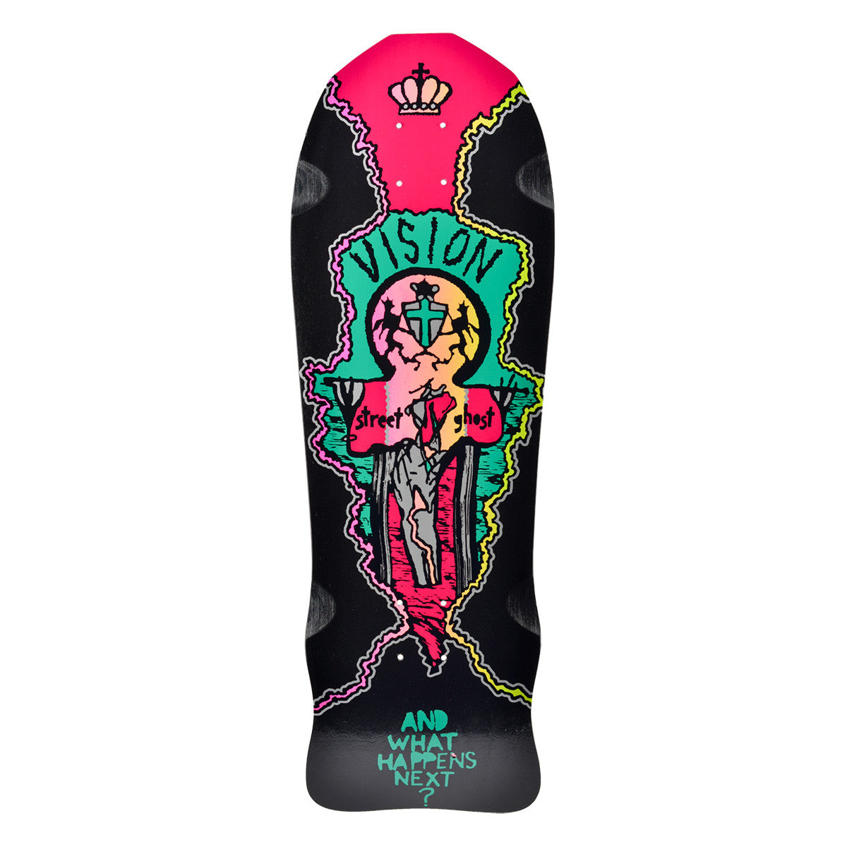 Vision Street Old Ghost Deck- 9.75"x29.75" Black Dip