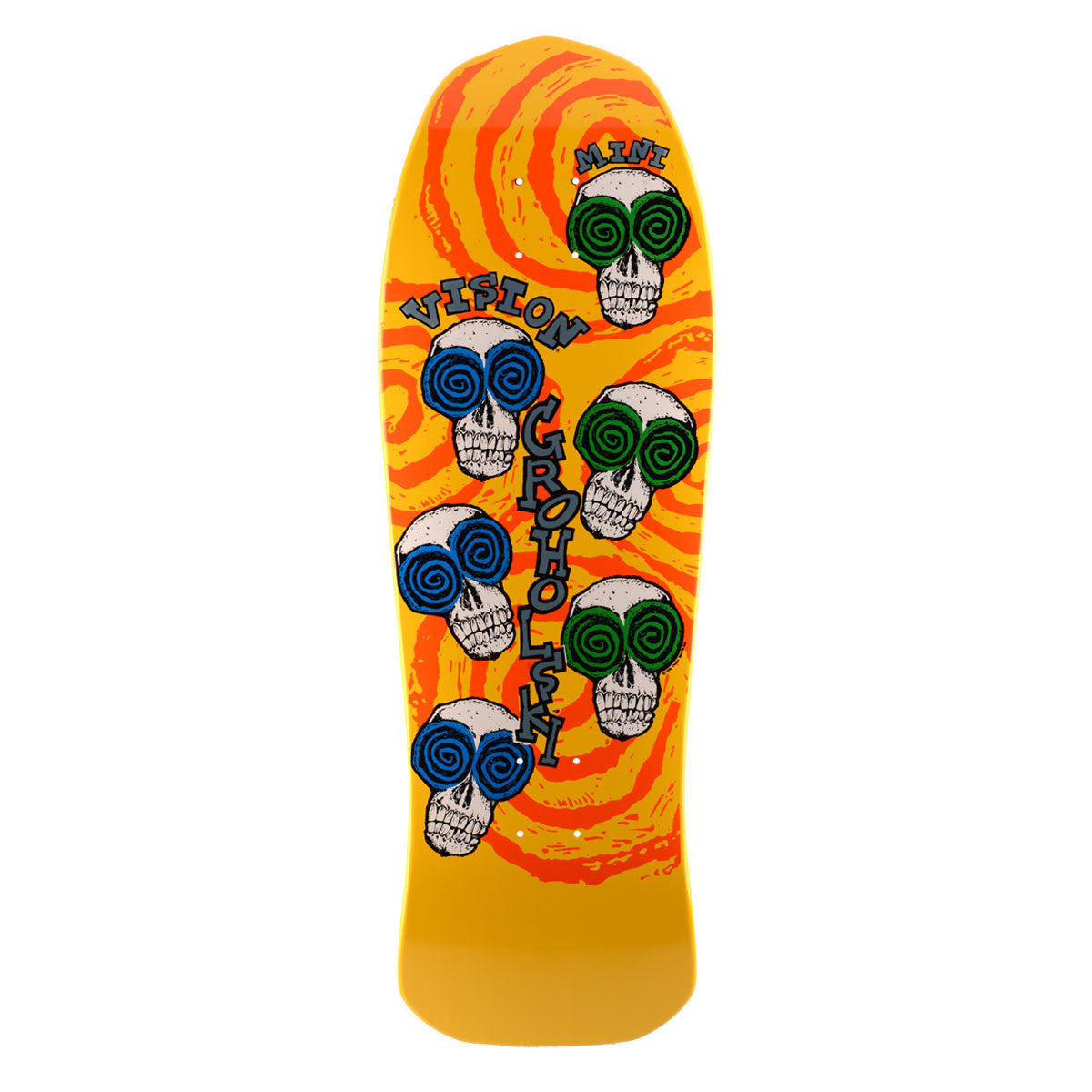 Vision Groholski Skeleton Mini Deck - 9.75"x30" Yellow