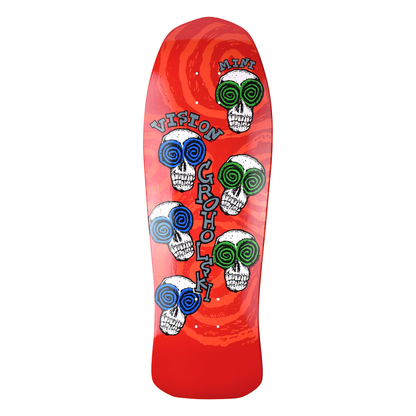Vision Groholski Skeleton Mini Deck - 9.75"x30" Red Dip