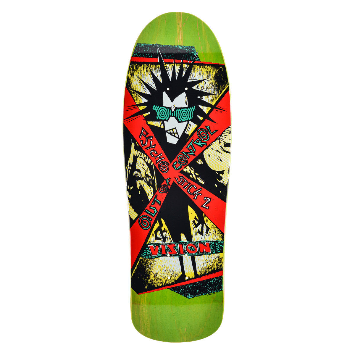 Vision Psycho Stick 2 Deck - 10"x31.75" Lime Stain