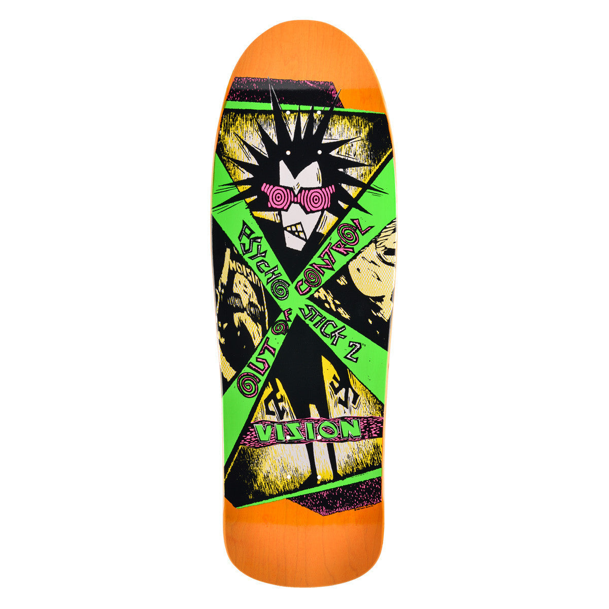 Vision Psycho Stick 2 Deck - 10"x31.75" Orange Stain
